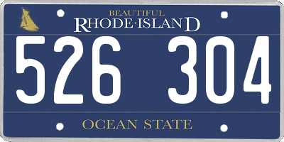RI license plate 526304