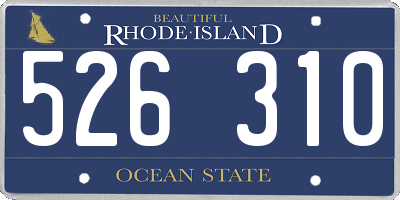 RI license plate 526310