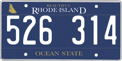 RI license plate 526314