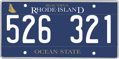 RI license plate 526321