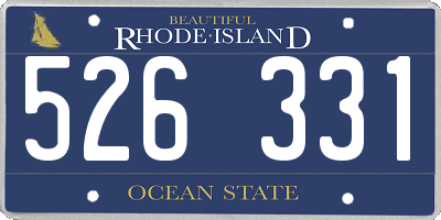 RI license plate 526331