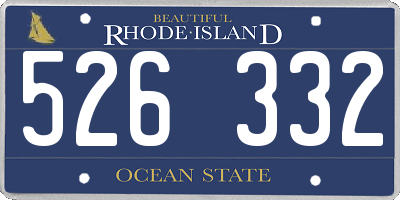 RI license plate 526332