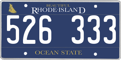 RI license plate 526333