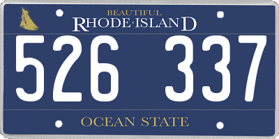RI license plate 526337