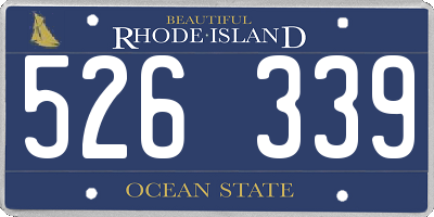 RI license plate 526339