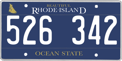 RI license plate 526342