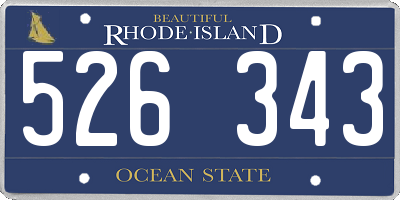 RI license plate 526343
