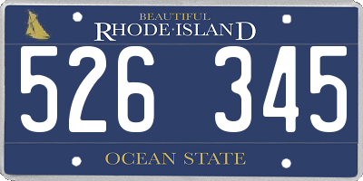 RI license plate 526345
