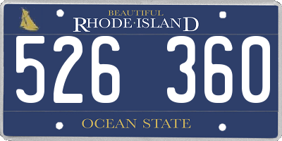 RI license plate 526360