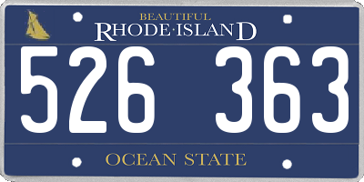 RI license plate 526363