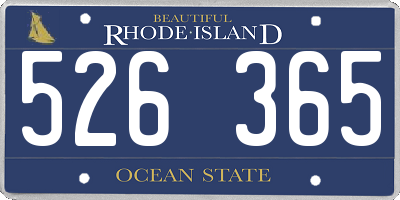 RI license plate 526365