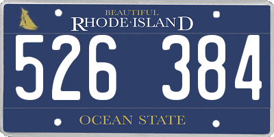 RI license plate 526384