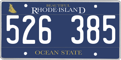 RI license plate 526385