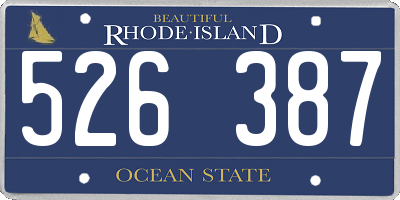 RI license plate 526387