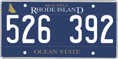 RI license plate 526392