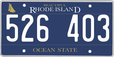 RI license plate 526403