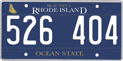 RI license plate 526404