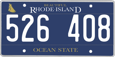 RI license plate 526408