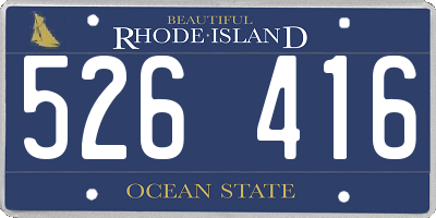 RI license plate 526416