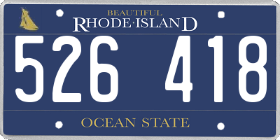 RI license plate 526418