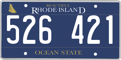 RI license plate 526421