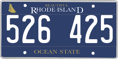 RI license plate 526425