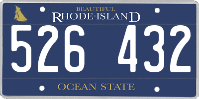 RI license plate 526432