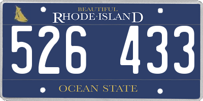 RI license plate 526433