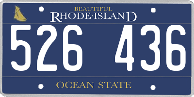 RI license plate 526436