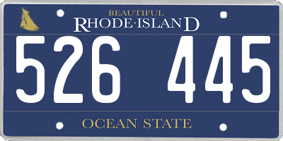 RI license plate 526445