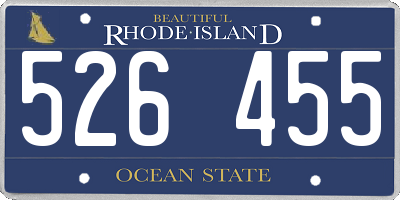 RI license plate 526455