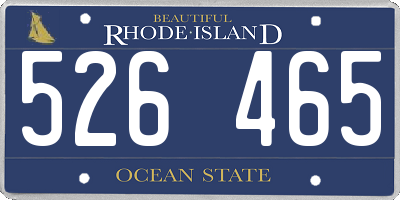 RI license plate 526465
