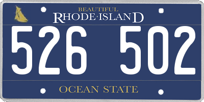RI license plate 526502