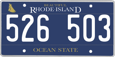 RI license plate 526503