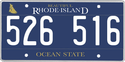 RI license plate 526516