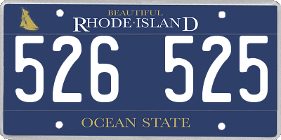 RI license plate 526525