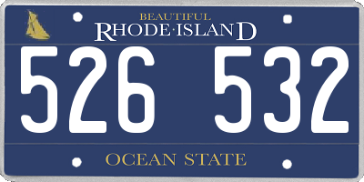 RI license plate 526532