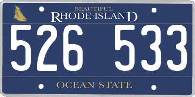 RI license plate 526533