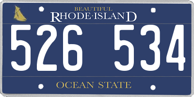 RI license plate 526534