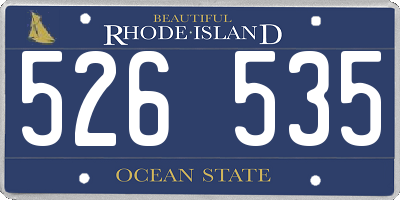 RI license plate 526535