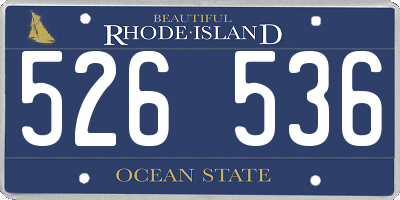 RI license plate 526536