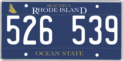 RI license plate 526539