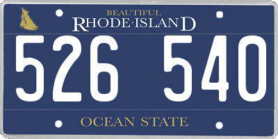 RI license plate 526540