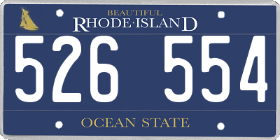 RI license plate 526554