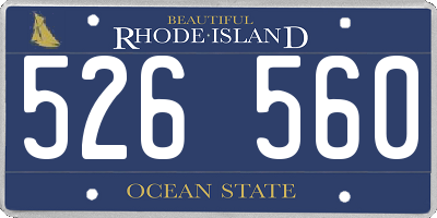 RI license plate 526560