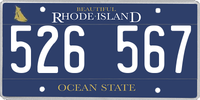 RI license plate 526567