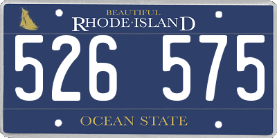 RI license plate 526575