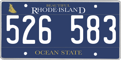 RI license plate 526583