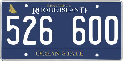 RI license plate 526600