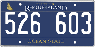 RI license plate 526603